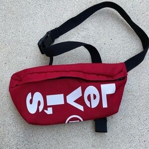 Levi's Red Hip Waist Fanny Pack Multicolor USA Adjust Pocket Spell-Out Logo Snap